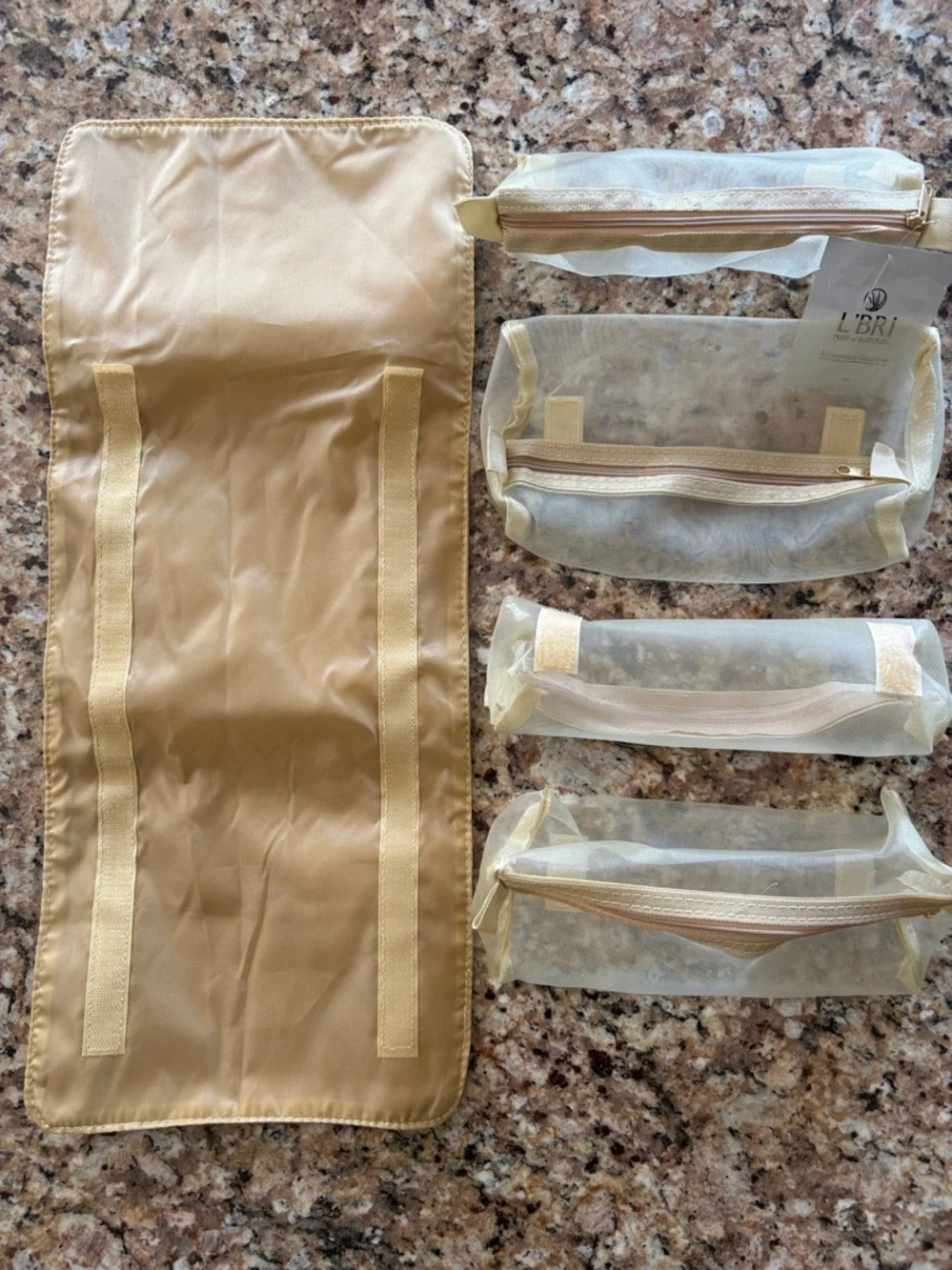 Golden Glow Roll Up Bag for Bath/Body/Cosmetics/Hair